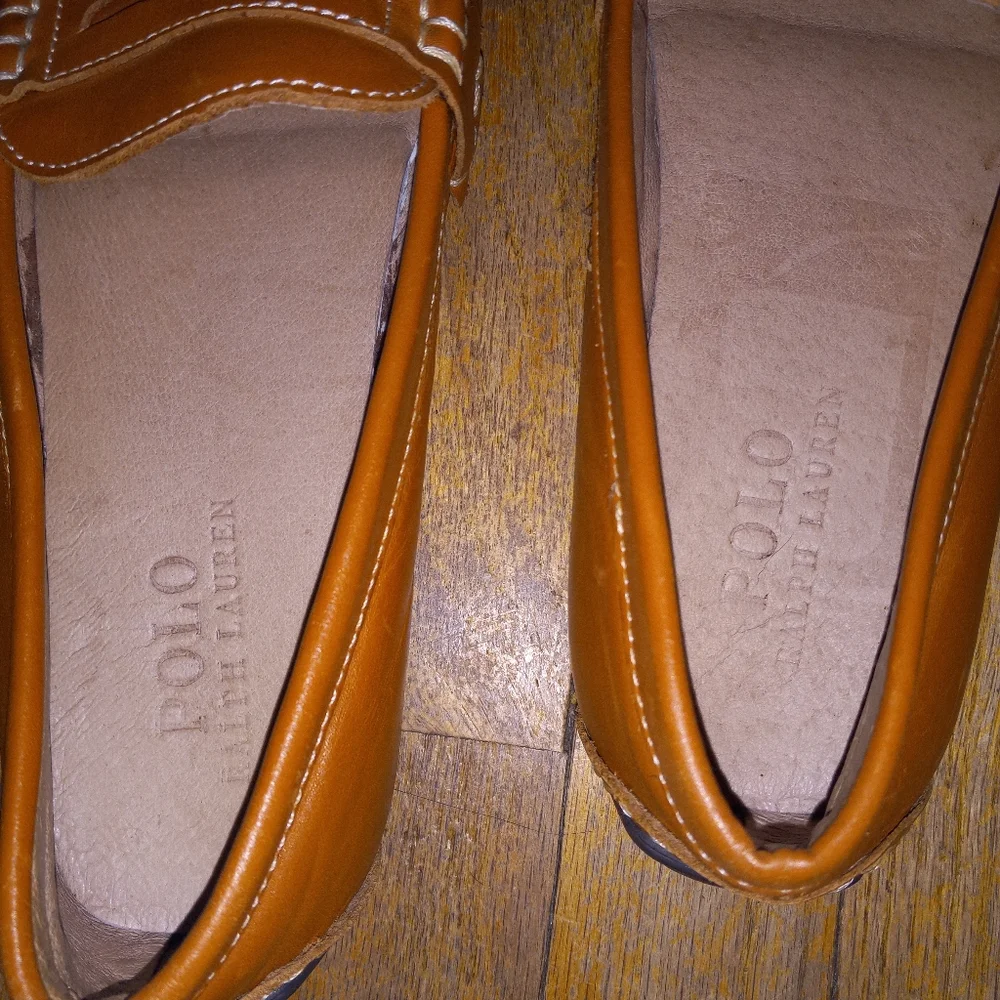 Polo by Ralph Lauren Boys Cognac Leather Penny Loafers